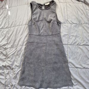 Altar’d State Faux Suede Sleeveless Mini Dress, Grey, Small